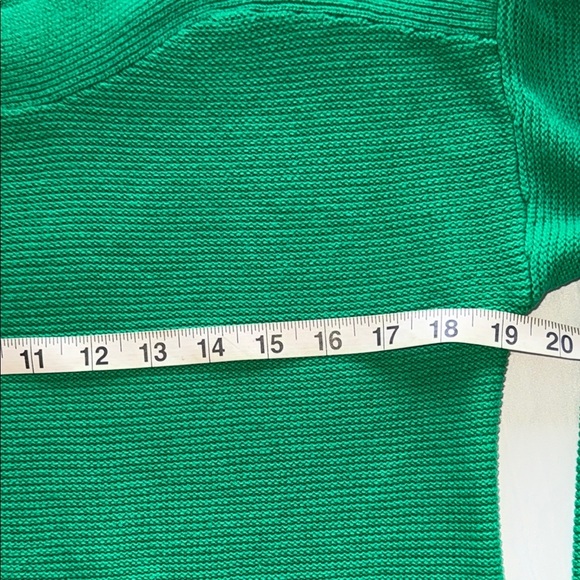 Cable & Gauge Gorgeous Kelly Green Boat Neck Sweater Ribbed Texture Cotton Sz S - Picture 8 of 11